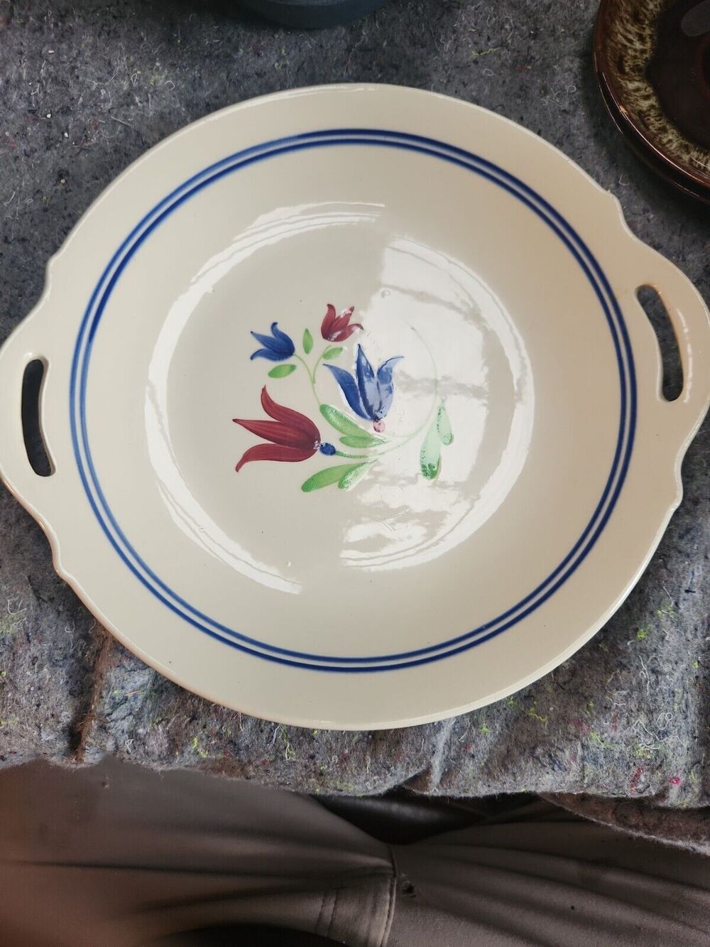 K&G Luneville France Serving Plate w/ Handle 11.5" #19